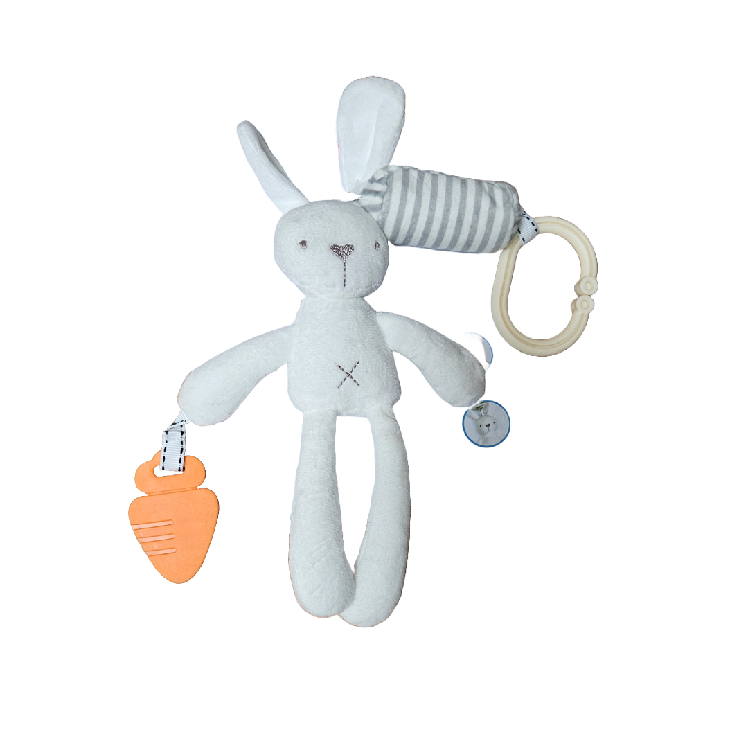 Soft Fluffy Bunny Rattle – Perfect for Baby Playtime! - Little Explorers Toy Shop