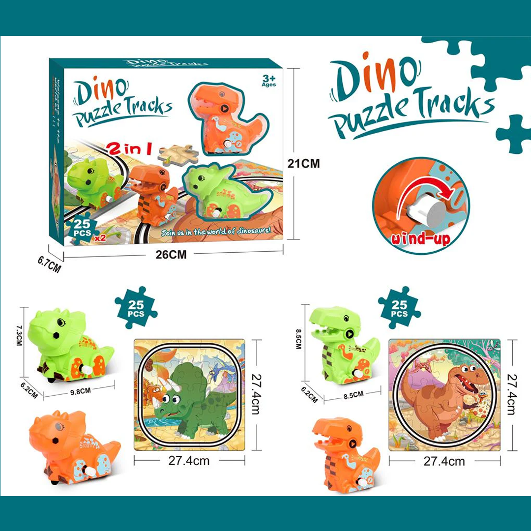 Wind-Up Dino Track Puzzle - Little Explorers Toy Shop
