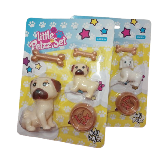 Little Petzz Puppy Playset – 2 Dogs, Bone & Bowl Set 🐶 - Little Explorers Toy Shop