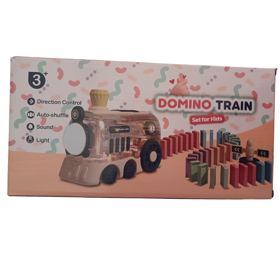 Domino Train Set: Build, Learn, and Watch the Fun Chain Reaction! (Random colours available)