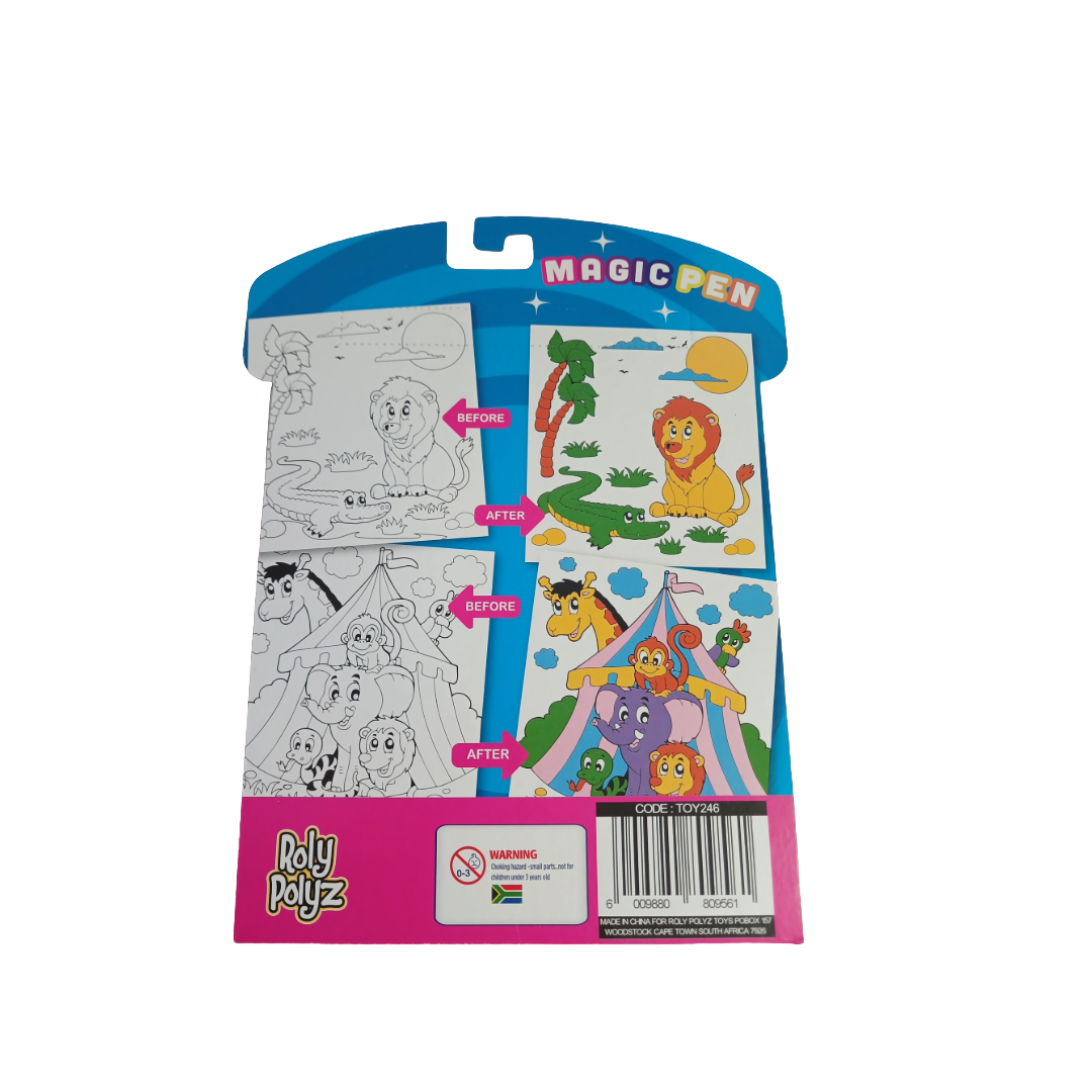 Magic pen safari theme packaging back