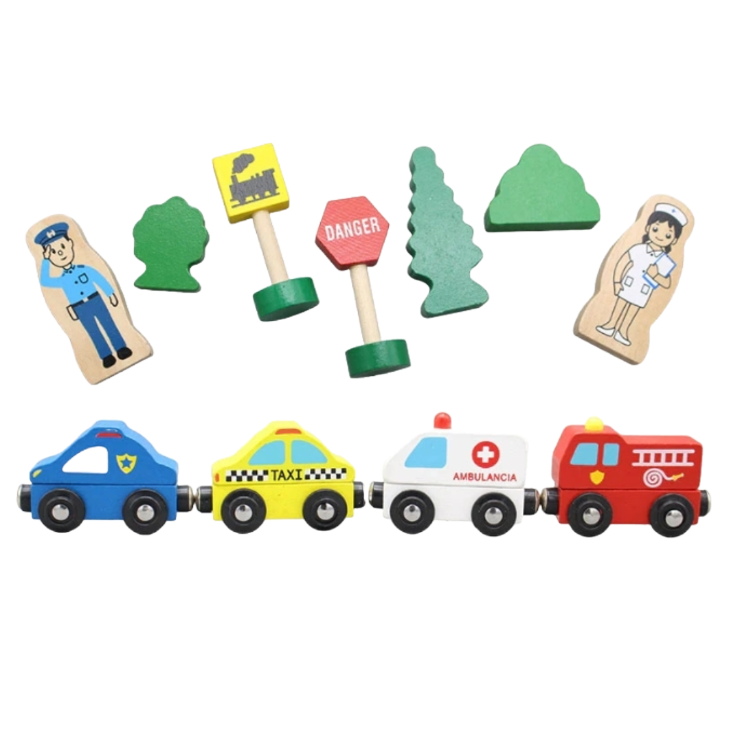 Wooden Magnetic Vehicle Set - Little Explorers Toy Shop