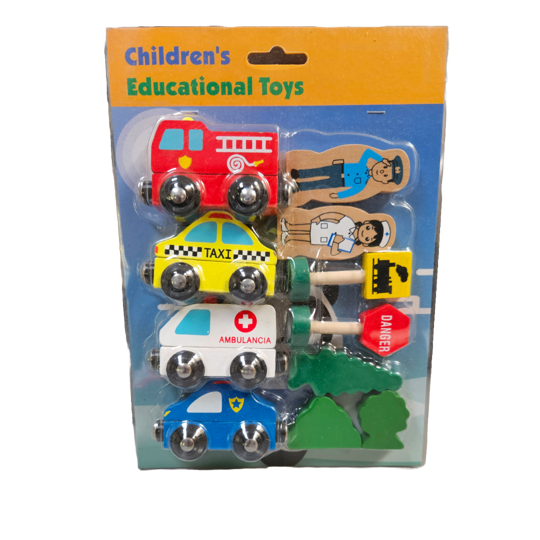 Wooden Magnetic Vehicle Set - Little Explorers Toy Shop