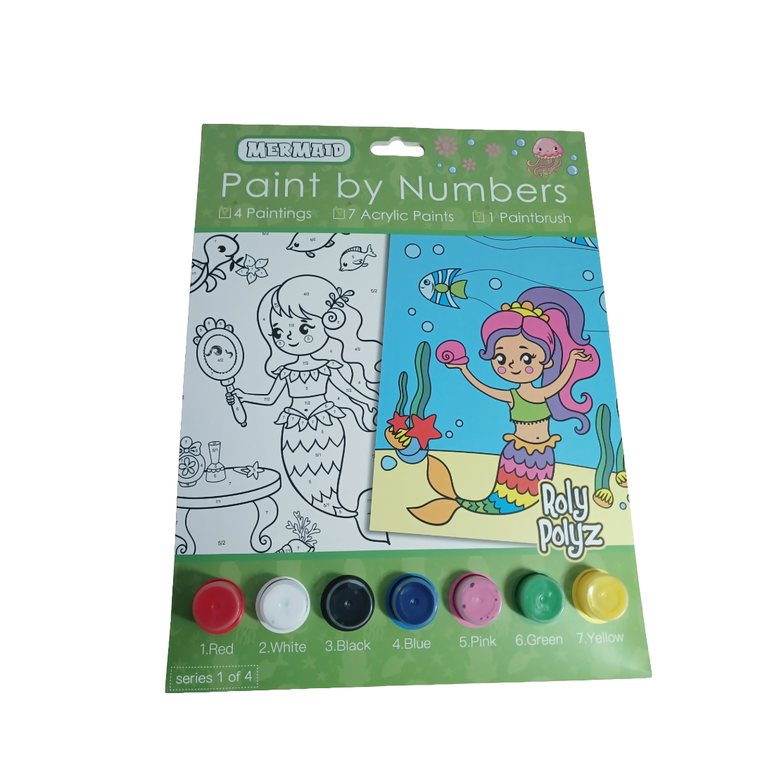 Mermaid paint by numbers kit front