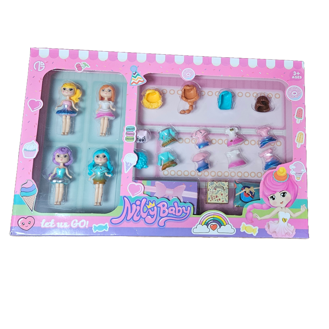 Nily Baby Fashion Dolls – Mix & Match Dress-Up Fun (4 Dolls + Accessories) - Little Explorers Toy Shop