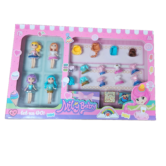 Nily Baby Fashion Dolls – Mix & Match Dress-Up Fun (4 Dolls + Accessories) - Little Explorers Toy Shop