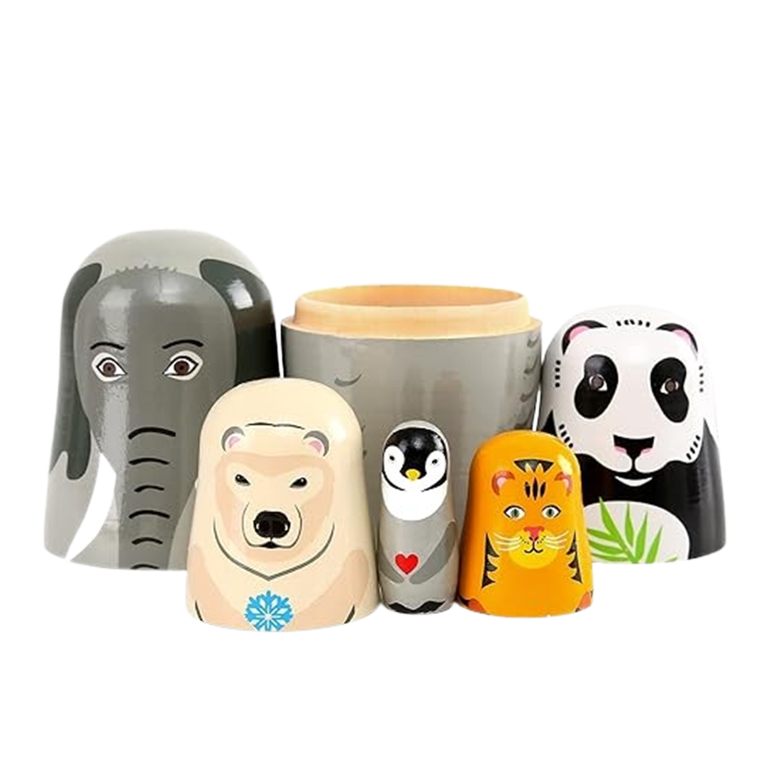 Wooden Nesting Dolls – Animal & Fairy Sets (5 Piece)