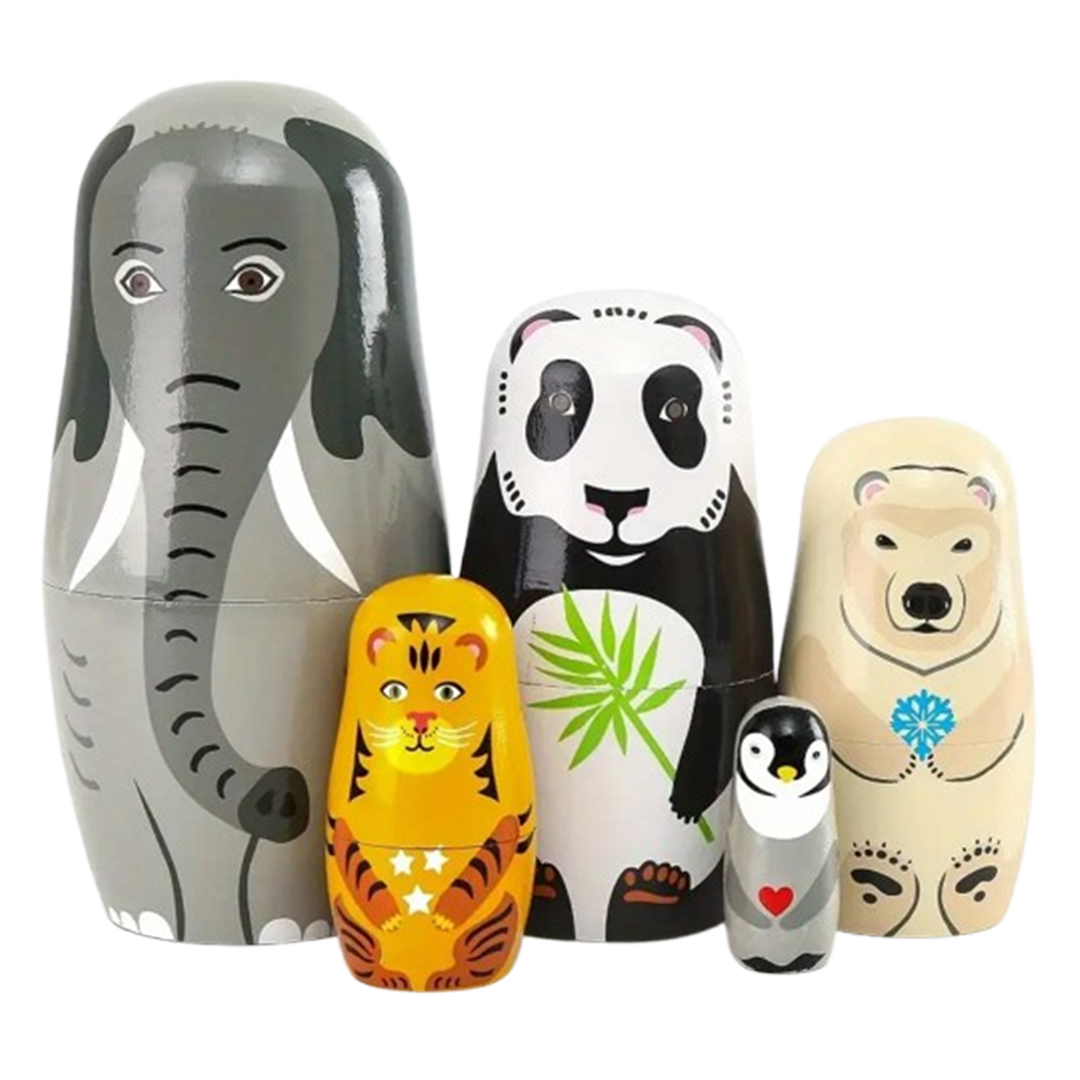 Wooden Nesting Dolls – Animal & Fairy Sets (5 Piece)
