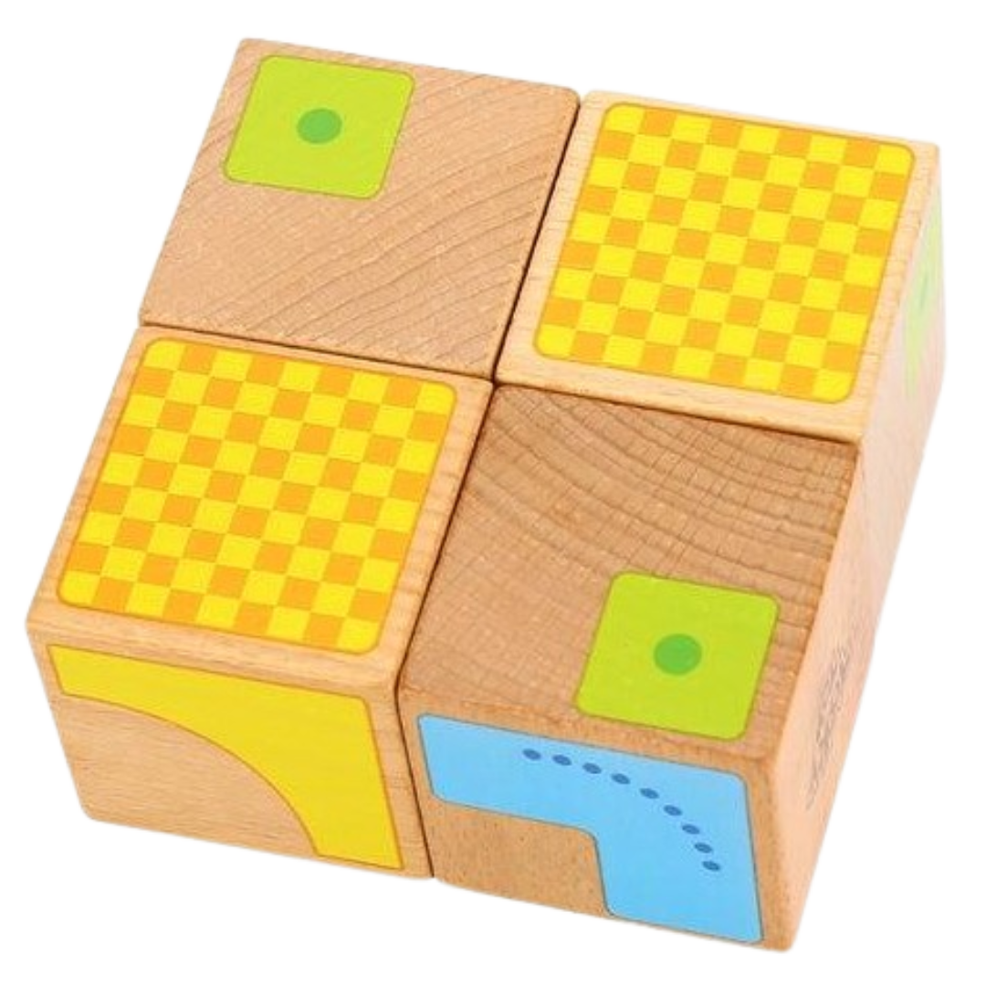 Tooky Toy Wooden Geometric Shape Block Puzzle