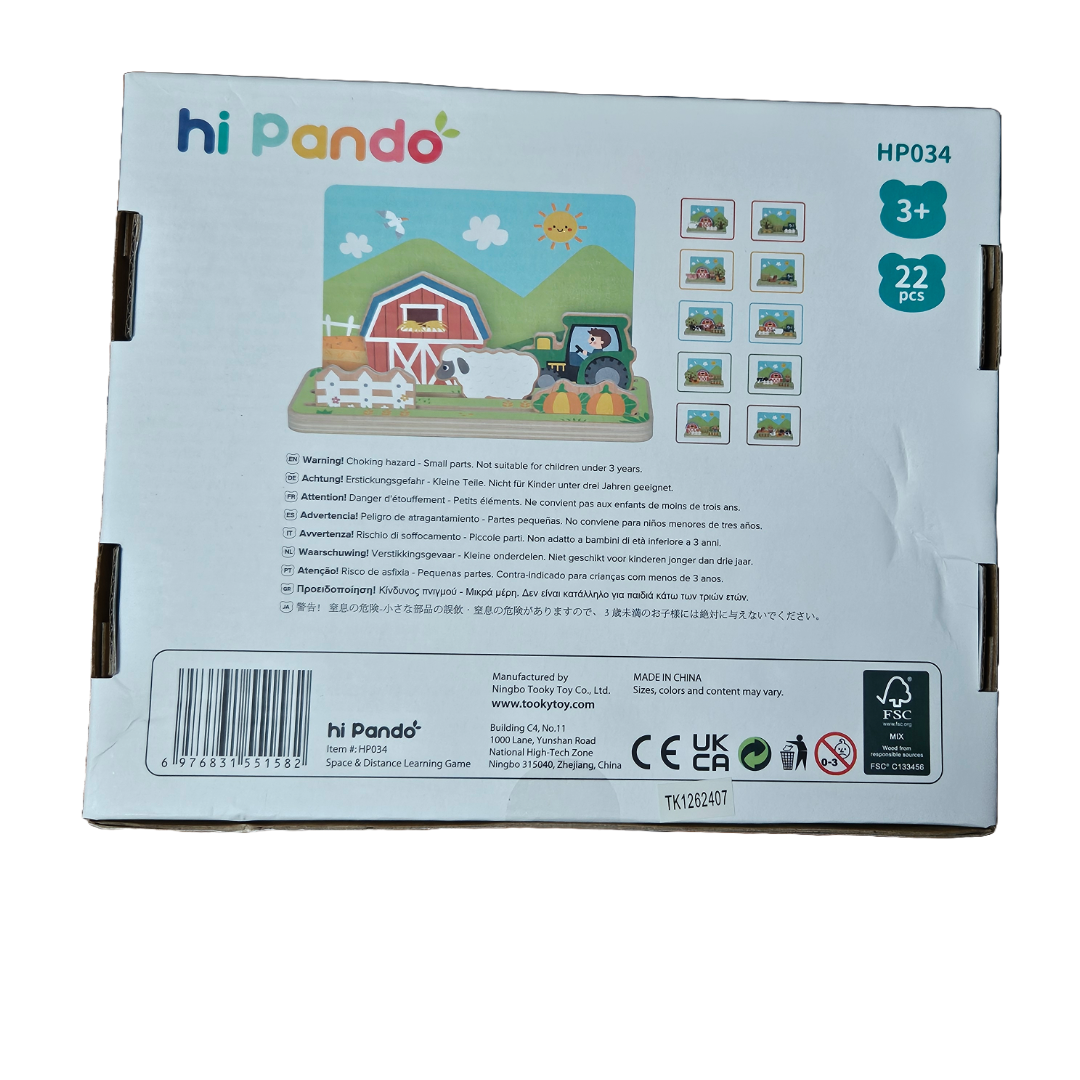 Wooden farm game box back