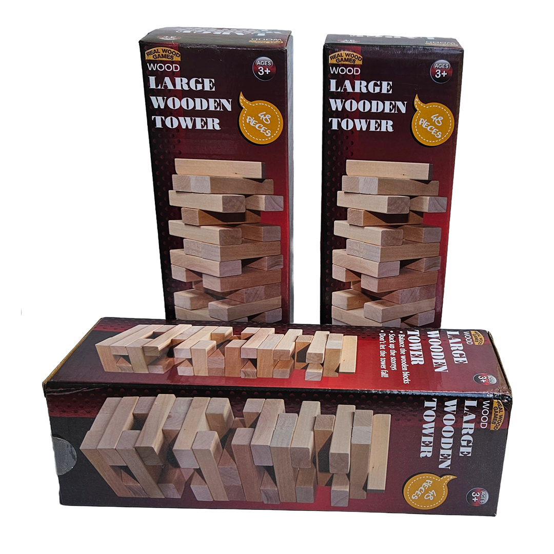 Wooden Tower Building Game – Fun for Family Game Nights - Little Explorers Toy Shop