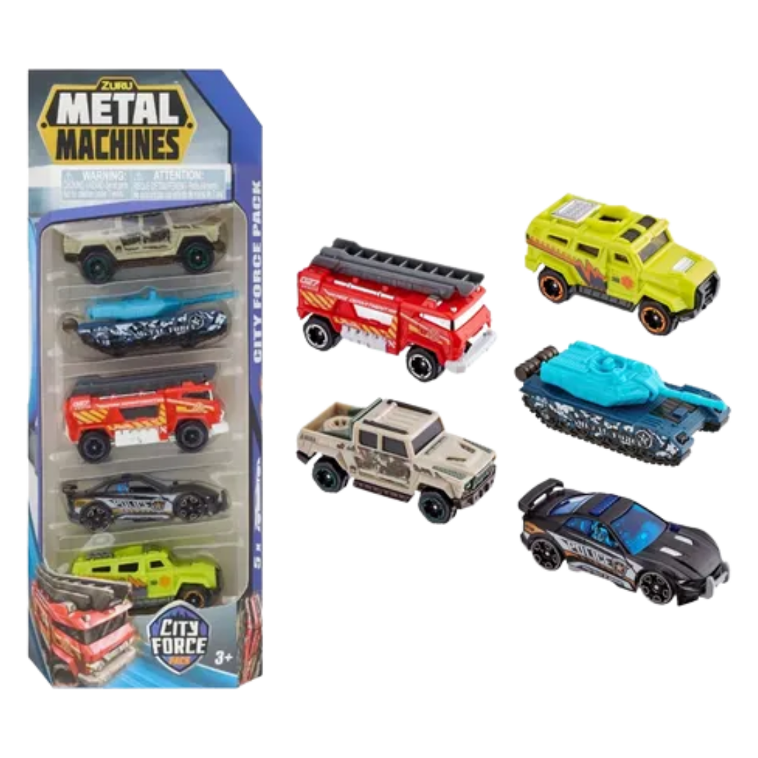 ZURU Metal Machines 5-Pack City Force Toy Cars