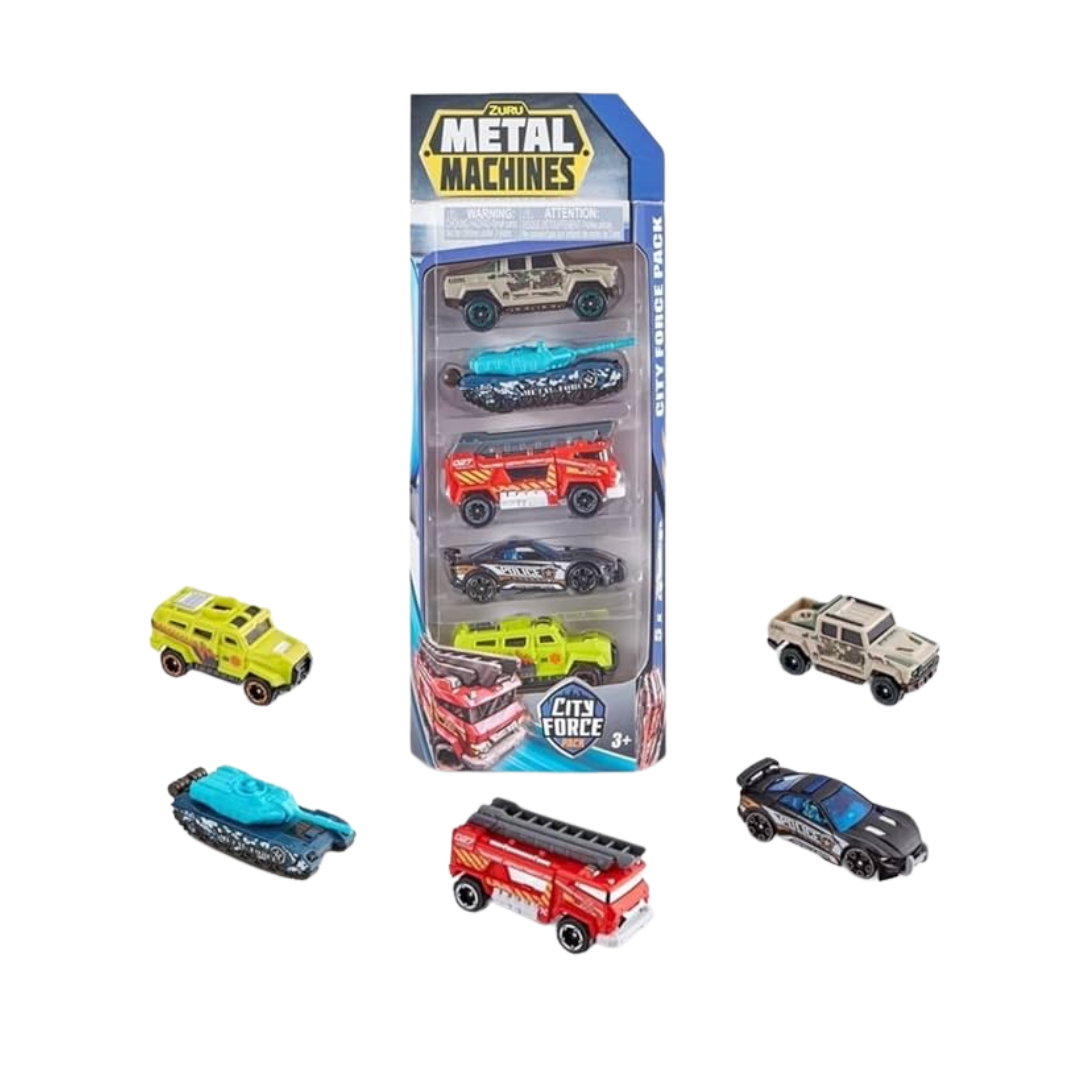 ZURU Metal Machines 5-Pack City Force Toy Cars