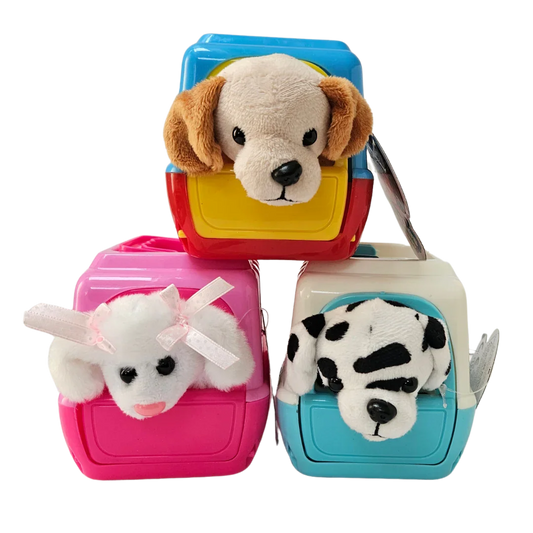 Dog in Carry Case – Cute Soft Animal Toy - Little Explorers Toy Shop