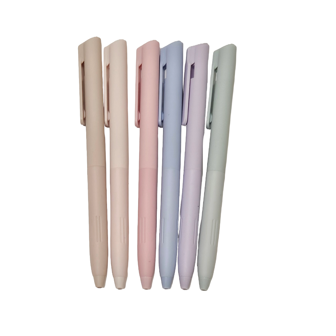6-piece pen set, pastel colors