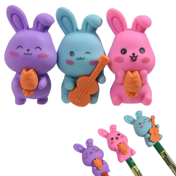 Bunny_Erasers_On_Pencils - Little Explorers Toy Shop