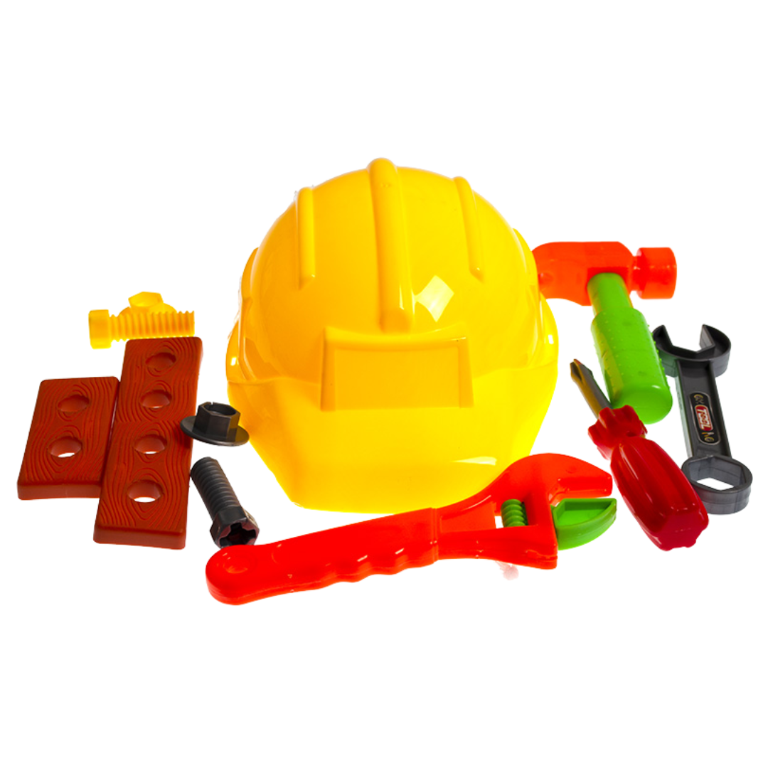 DIY Tool Set with Hard Hat – Fun & Colorful Toy for Little Builders - Little Explorers Toy Shop