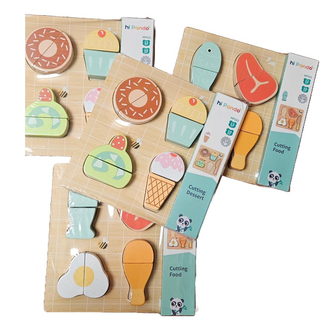 🍎 Wooden Cutting Food Playset – Fun & Interactive Learning! 🍎 - Little Explorers Toy Shop
