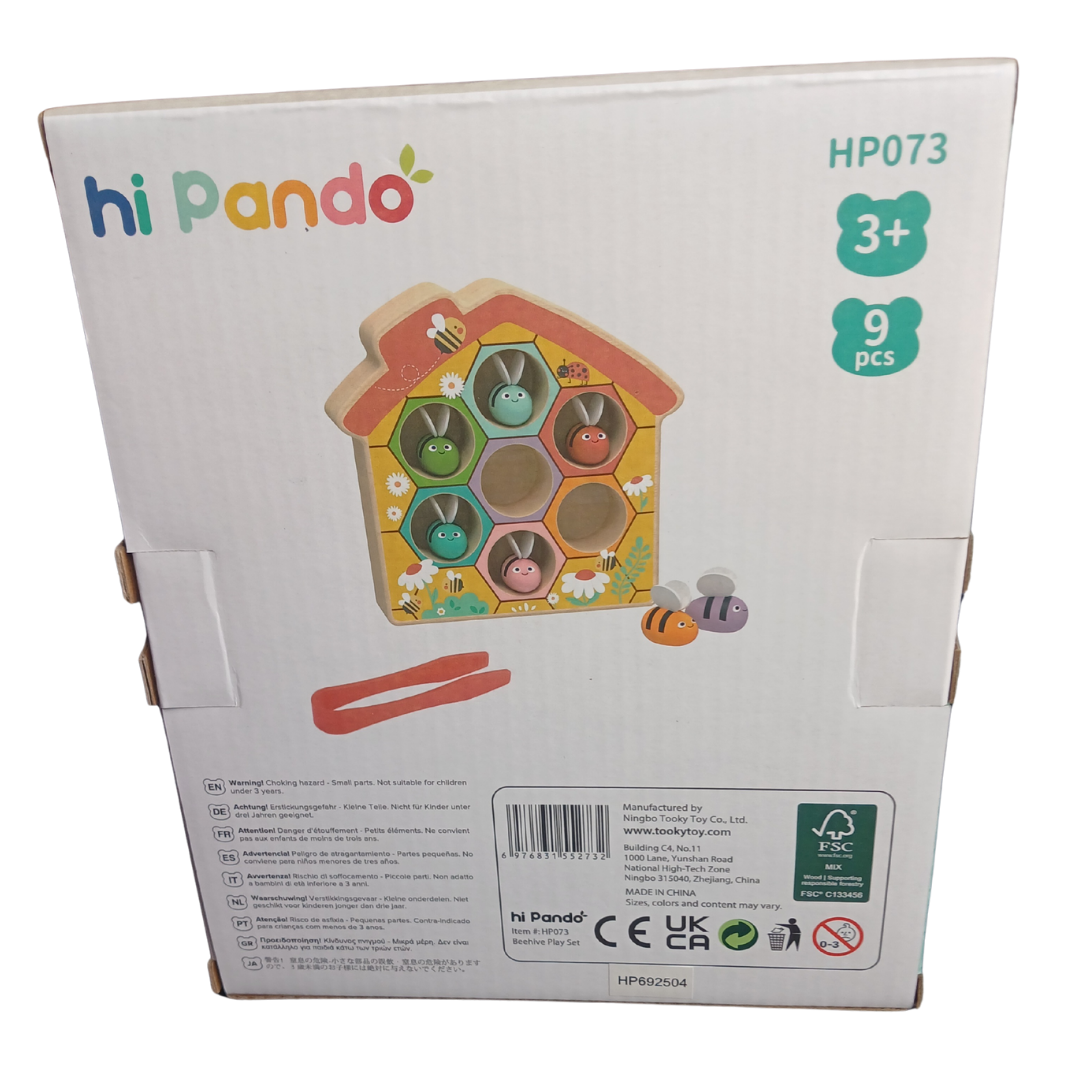 Magnetic Wooden Bee Hive Toy: Fine Motor & Color Match Puzzle