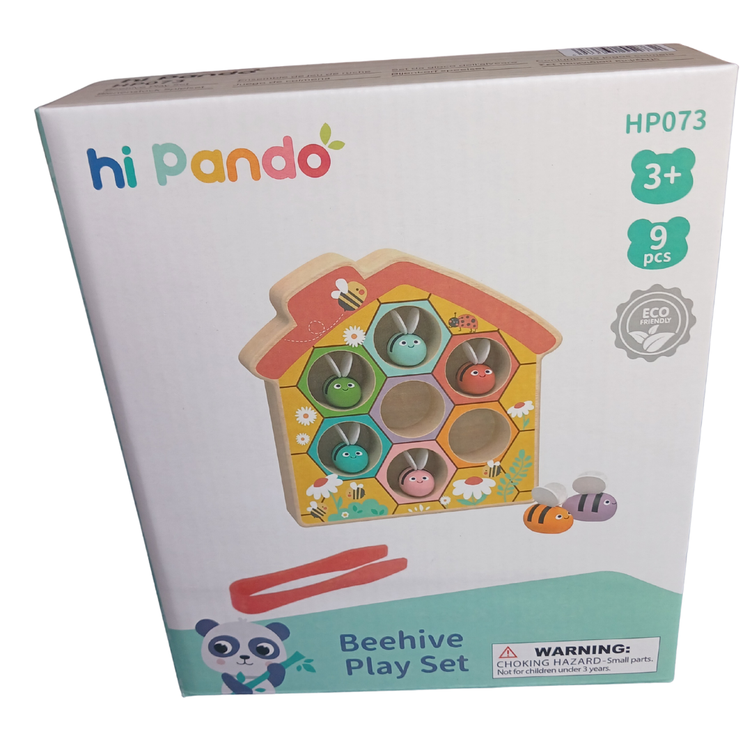 Magnetic Wooden Bee Hive Toy: Fine Motor & Color Match Puzzle