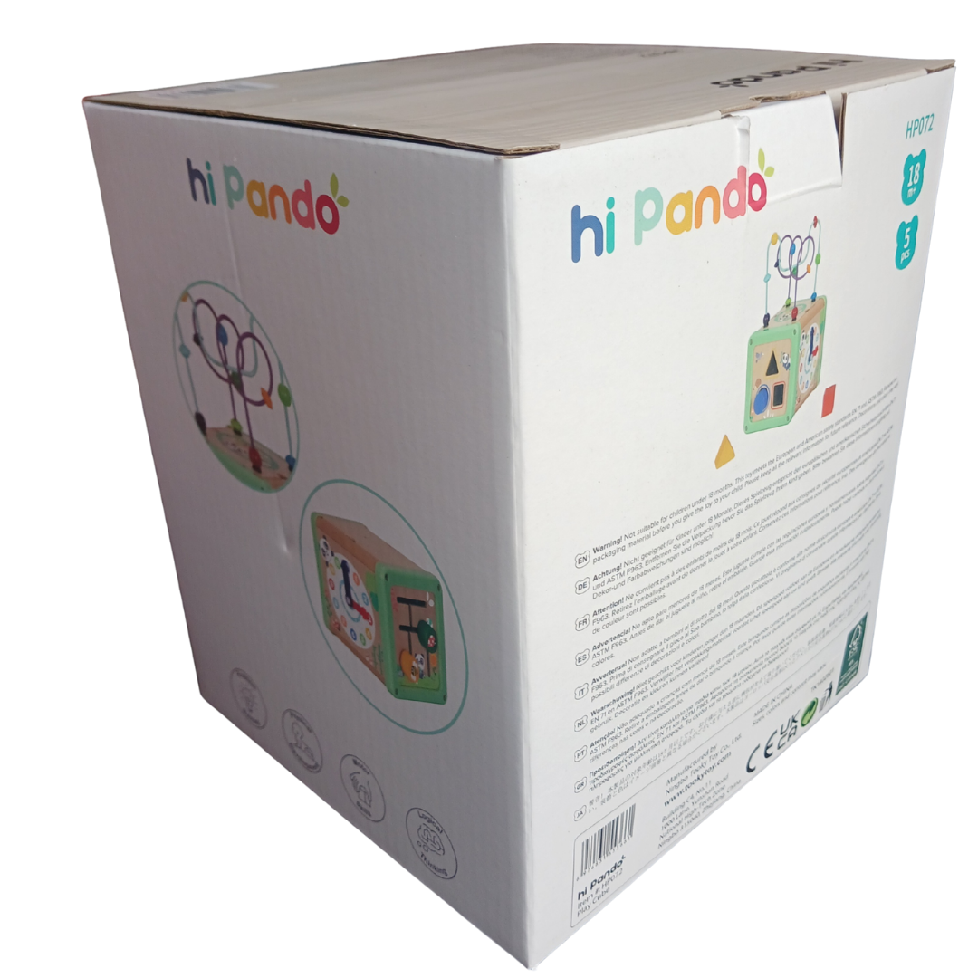 Hi Pando 5-in-1 Wooden Activity Play Cube
