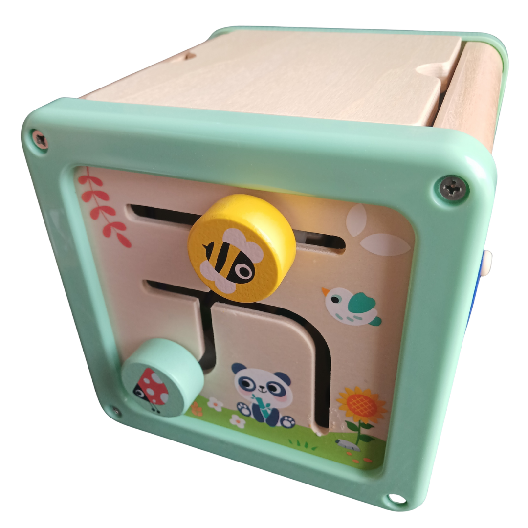 Hi Pando 5-in-1 Wooden Activity Play Cube