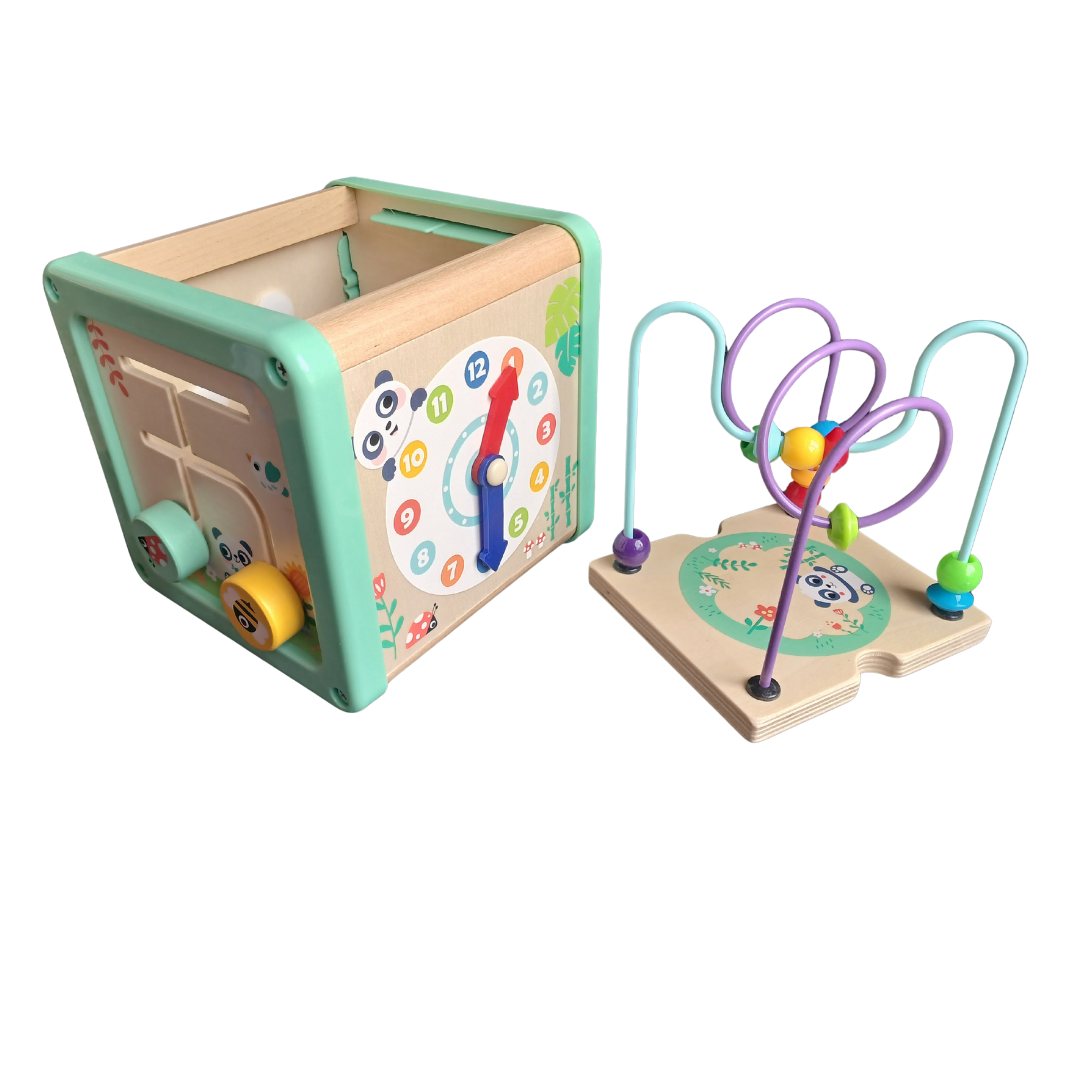 Hi Pando 5-in-1 Wooden Activity Play Cube