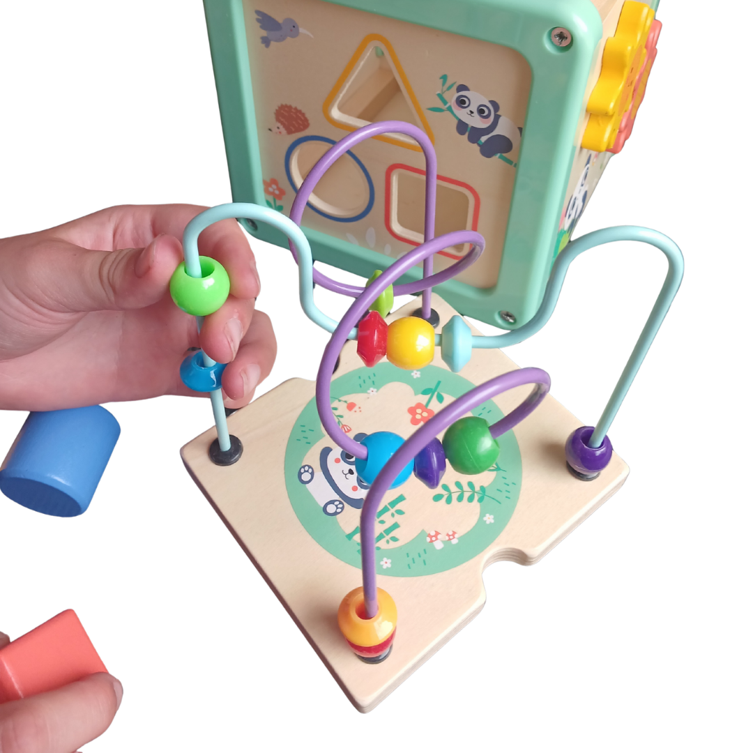 Hi Pando 5-in-1 Wooden Activity Play Cube