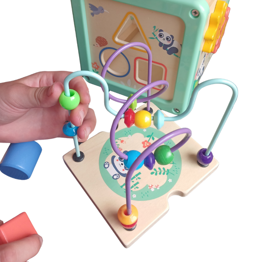 Hi Pando 5-in-1 Wooden Activity Play Cube