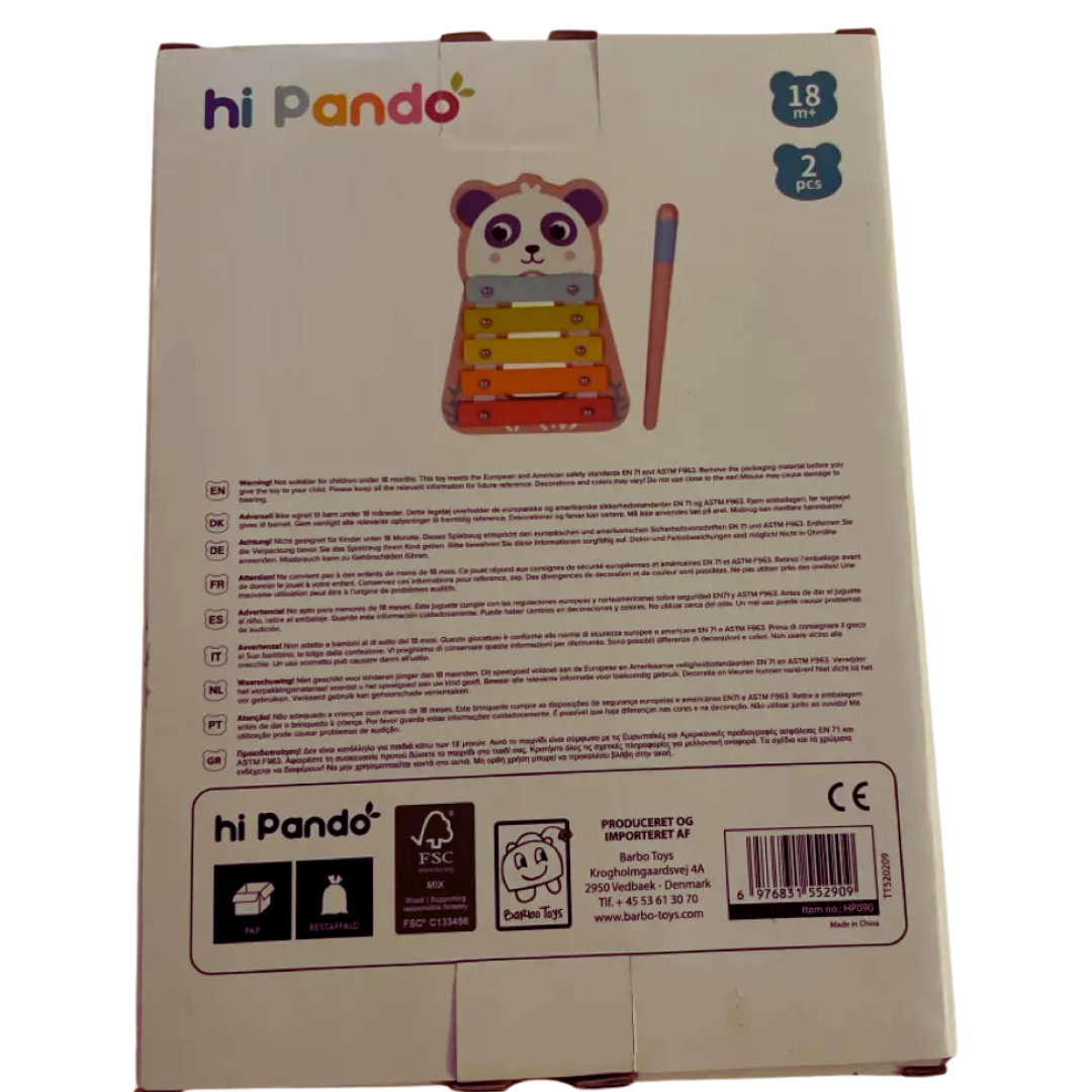Hi Pando Wooden Xylophone Toy: Musical Panda Play