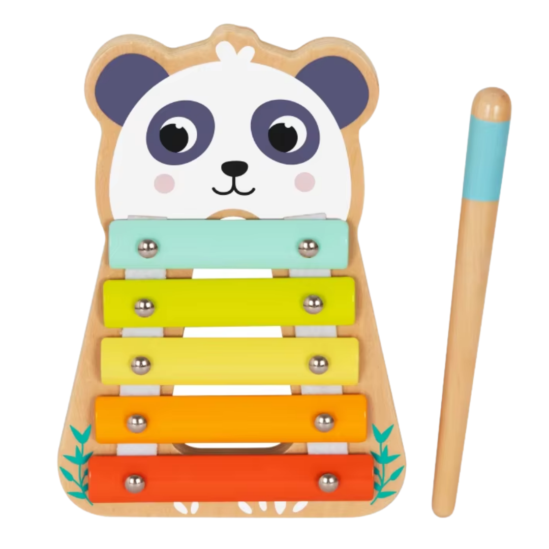 Hi Pando Wooden Xylophone Toy: Musical Panda Play