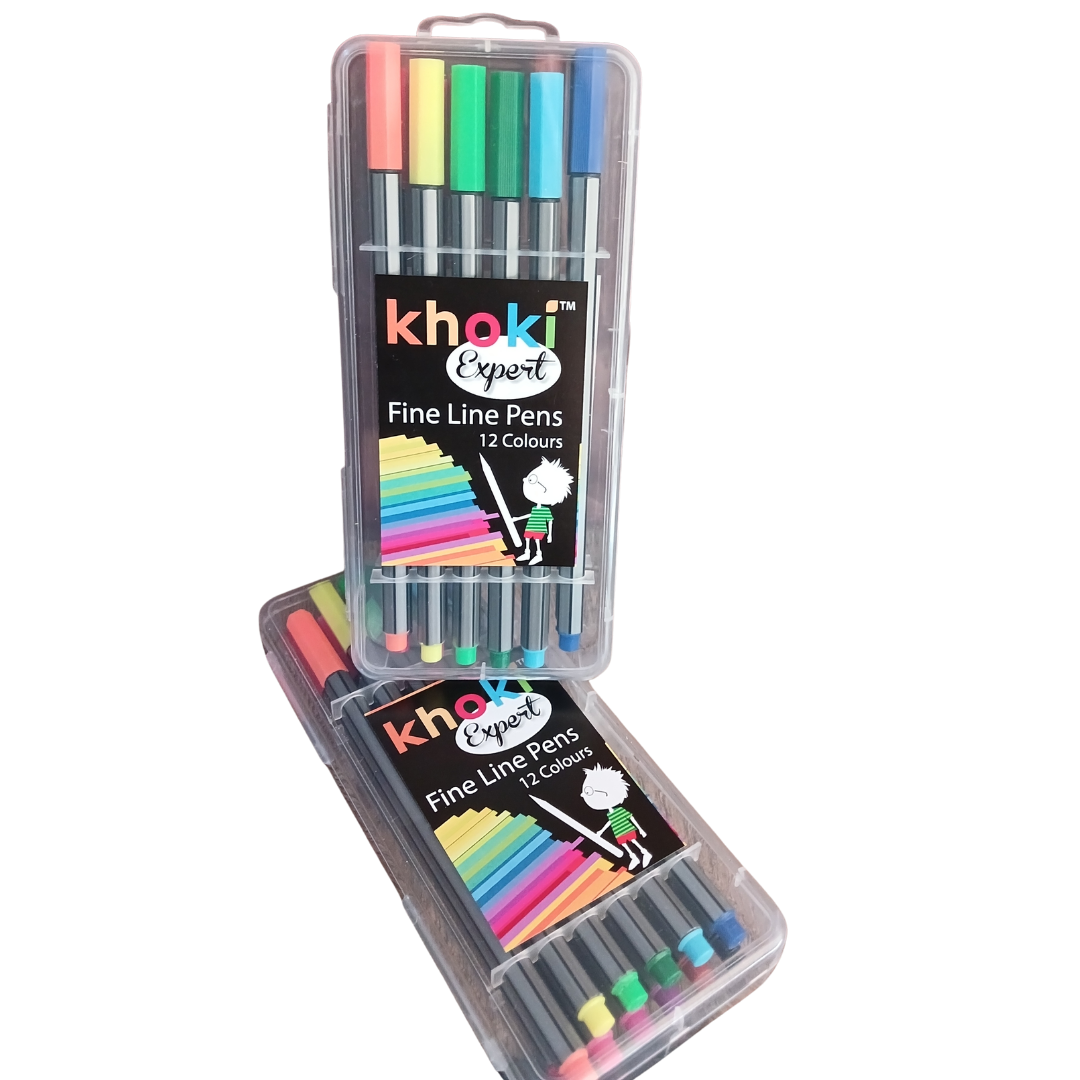 Two transparent cases of Khoki Expert fine line pens