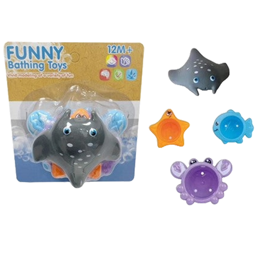Marine Animal Bath Cups – Fun & Stackable Water Play for Toddlers! - Little Explorers Toy Shop