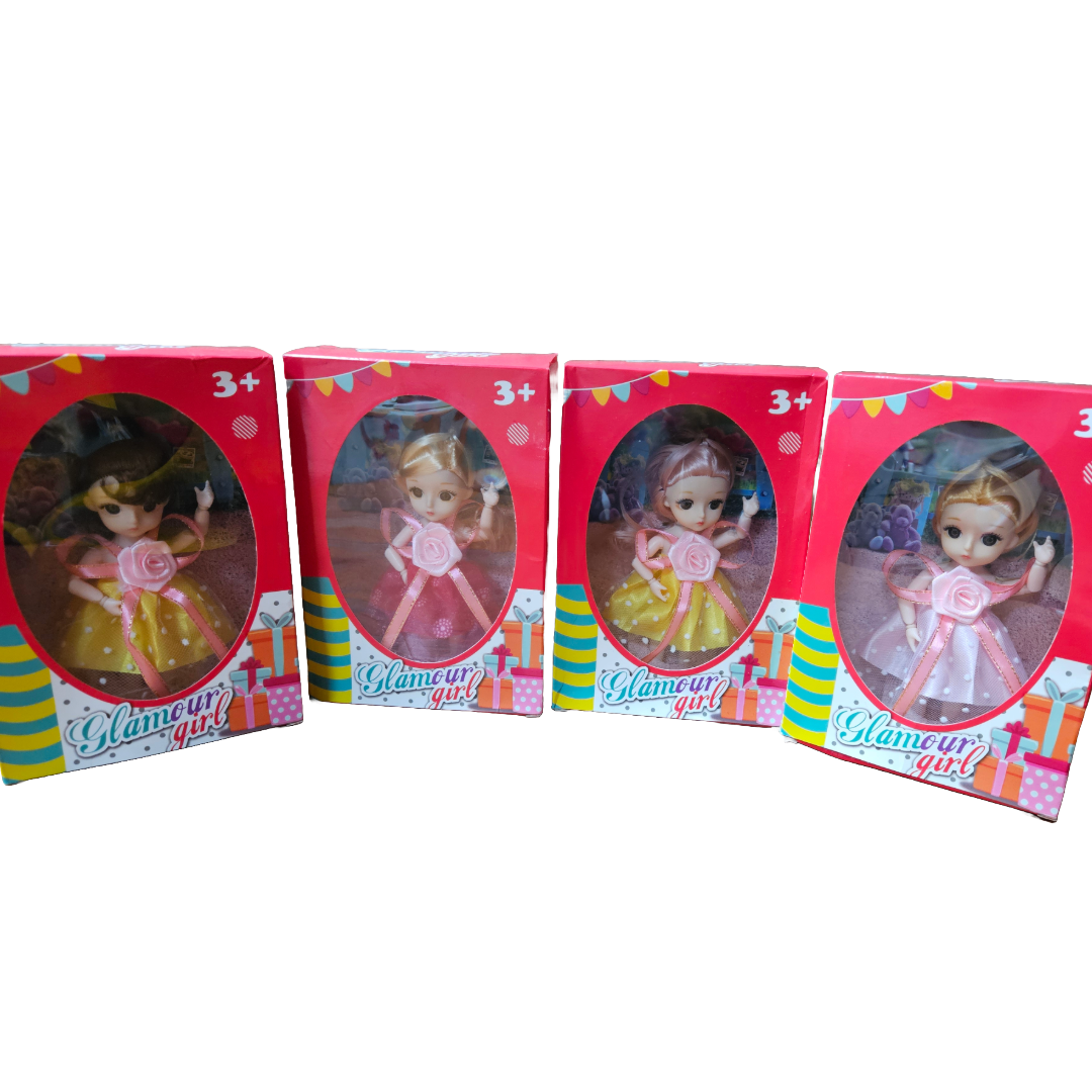 Adorable Small Doll in Party Dress – Perfect for Girls' Playtime! - Little Explorers Toy Shop