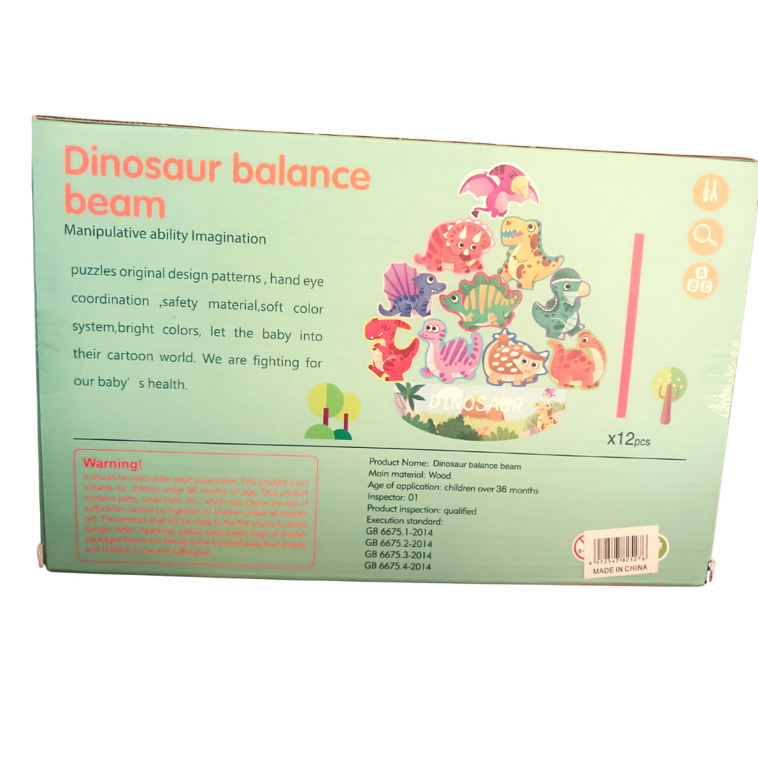 QIYI Wooden Balance Beam sets in Castle, Dinosaur, and Insect themes showing colorful stacking pieces
