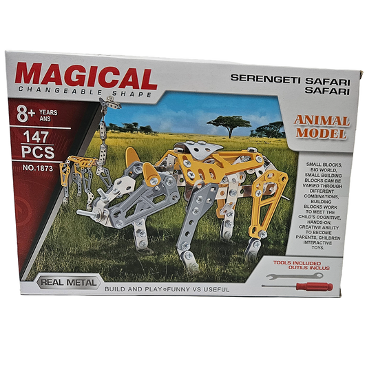 Build Your Own Safari – Metal Animal Model STEM Set (147pcs)