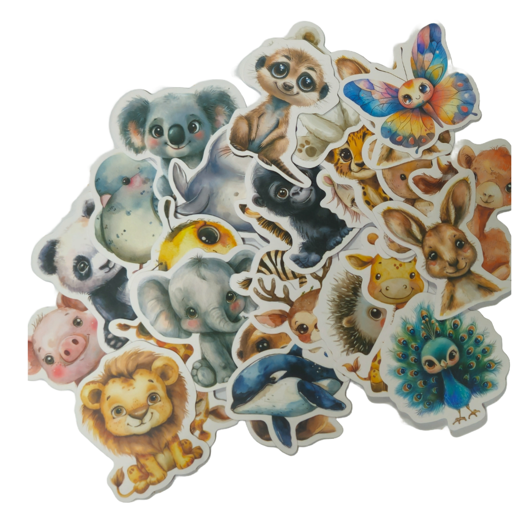 Cute animals-themed sticker set