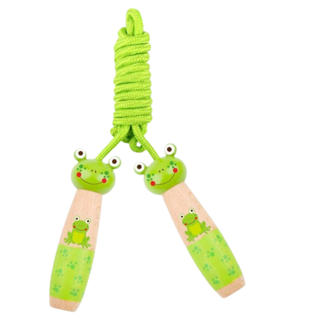 Tooky Toy Wooden Frog Skipping Rope - Active Fun for Kids 3+