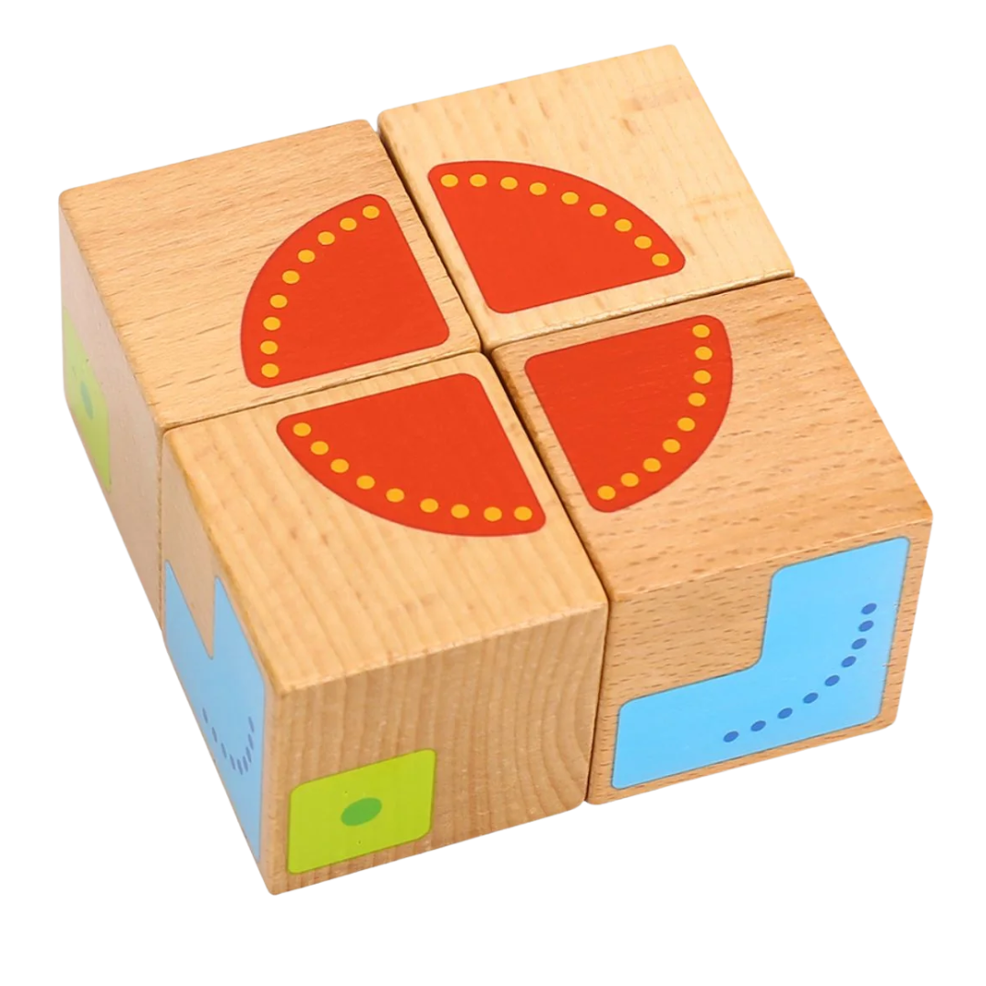 Tooky Toy Wooden Geometric Shape Block Puzzle