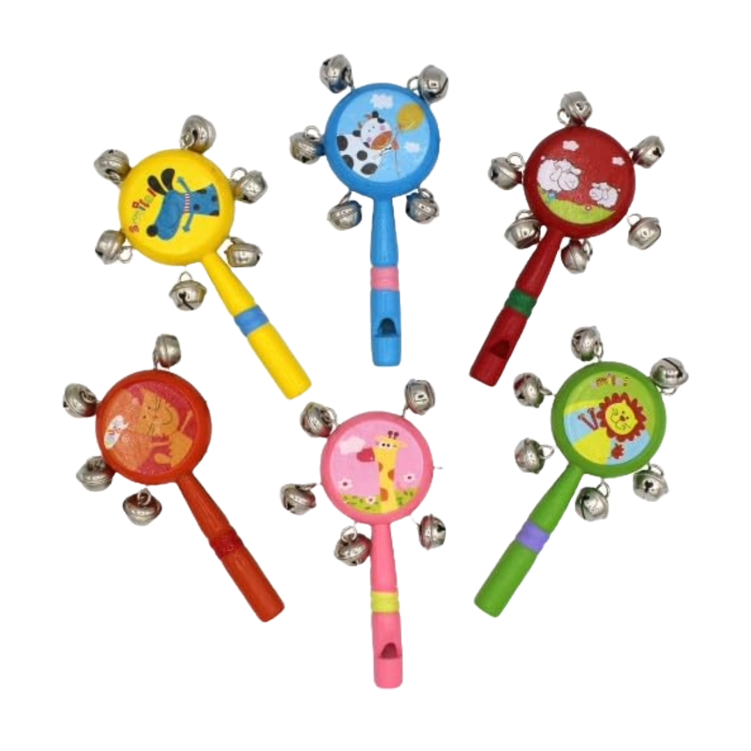 Wooden Musical Bell Shaker – Jingle and Play! (Random colours available) - Little Explorers Toy Shop