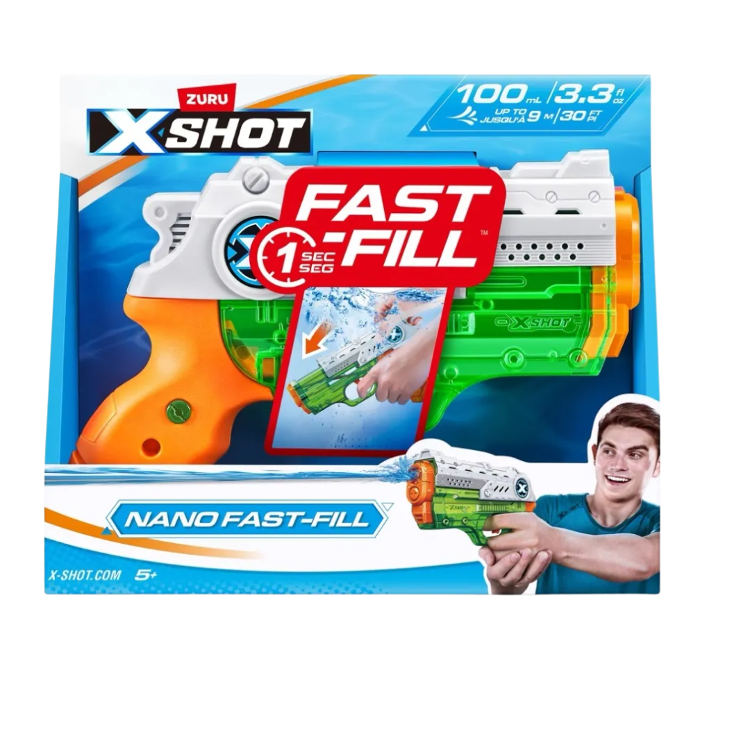 X-Shot toy gun packaging with 'Fast Fill' feature 
