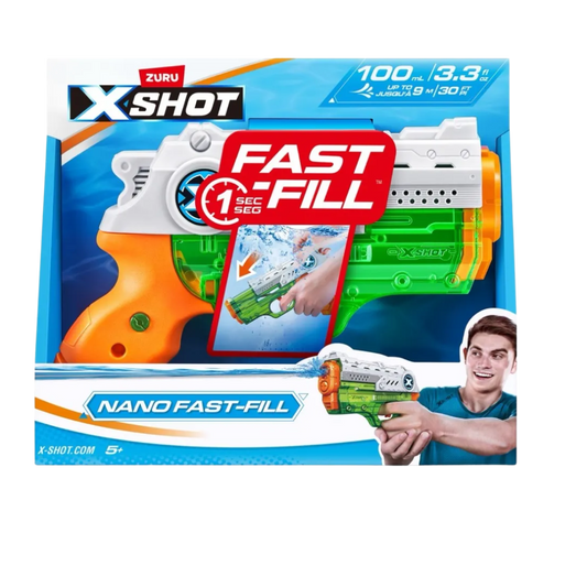 X-Shot toy gun packaging with 'Fast Fill' feature 