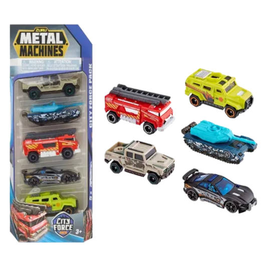 ZURU Metal Machines 5-Pack City Force Toy Cars