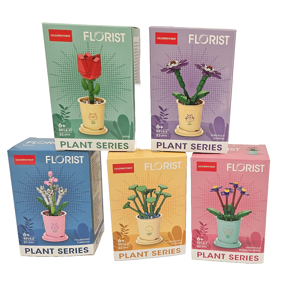 Vibrant floral masterpieces with Flower Building Blocks! (random colors available) - Little Explorers Toy Shop