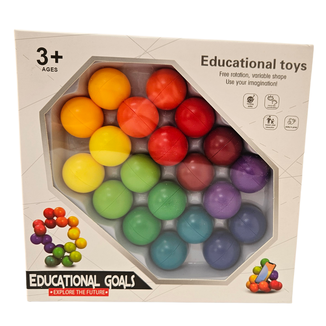 Rainbow Ball Fidget toy shown in its retail packaging